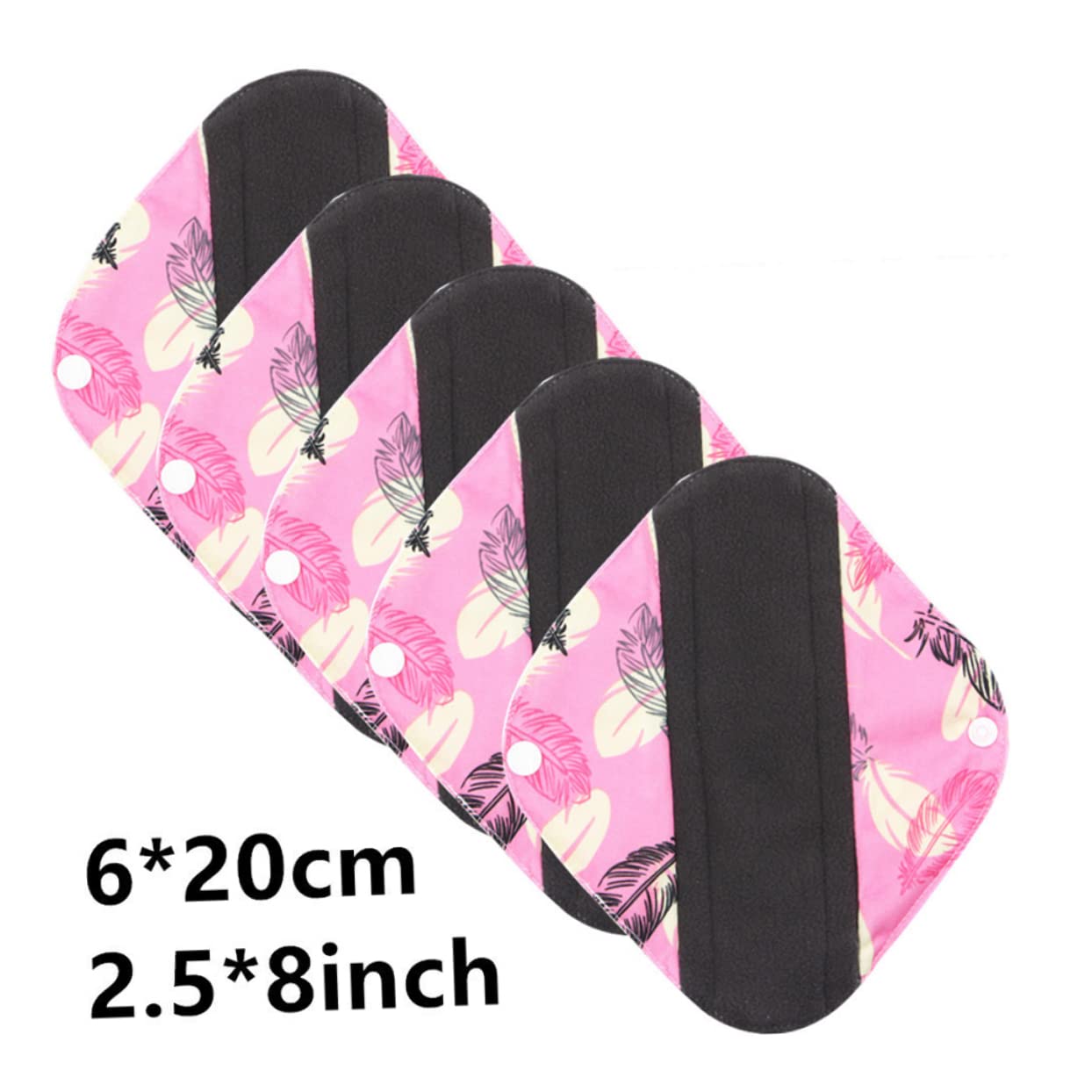 5piezas Compresas Sanitarias Lavables Reutilizables De Fibra Para Mujeres Ajustables Ropa Interior