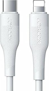 جوي رووم كابل بيانات مسطح S-02524M3 نوع سي الى لايتنينج يوفر نقل بيانات سريع مصمم بتصميم عملي وسلك مقاوم للقطع يناسب مختلف الاجهزة الذكية - ابيض