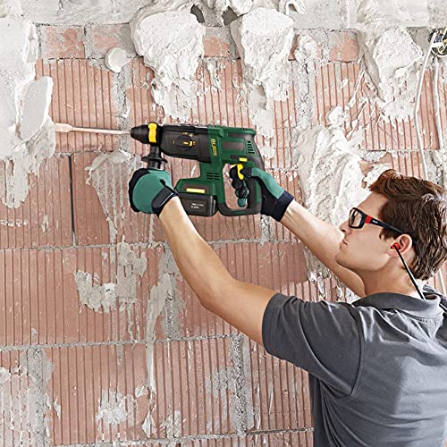 Bohrhammer, 18V Brushless Akku Schlagbohrschrauber mit 4 Ah Li-Ion Akku, 2000RPM 1.7J Schlagenergie, SDS-Plus Bohrfutter… – Bild 8