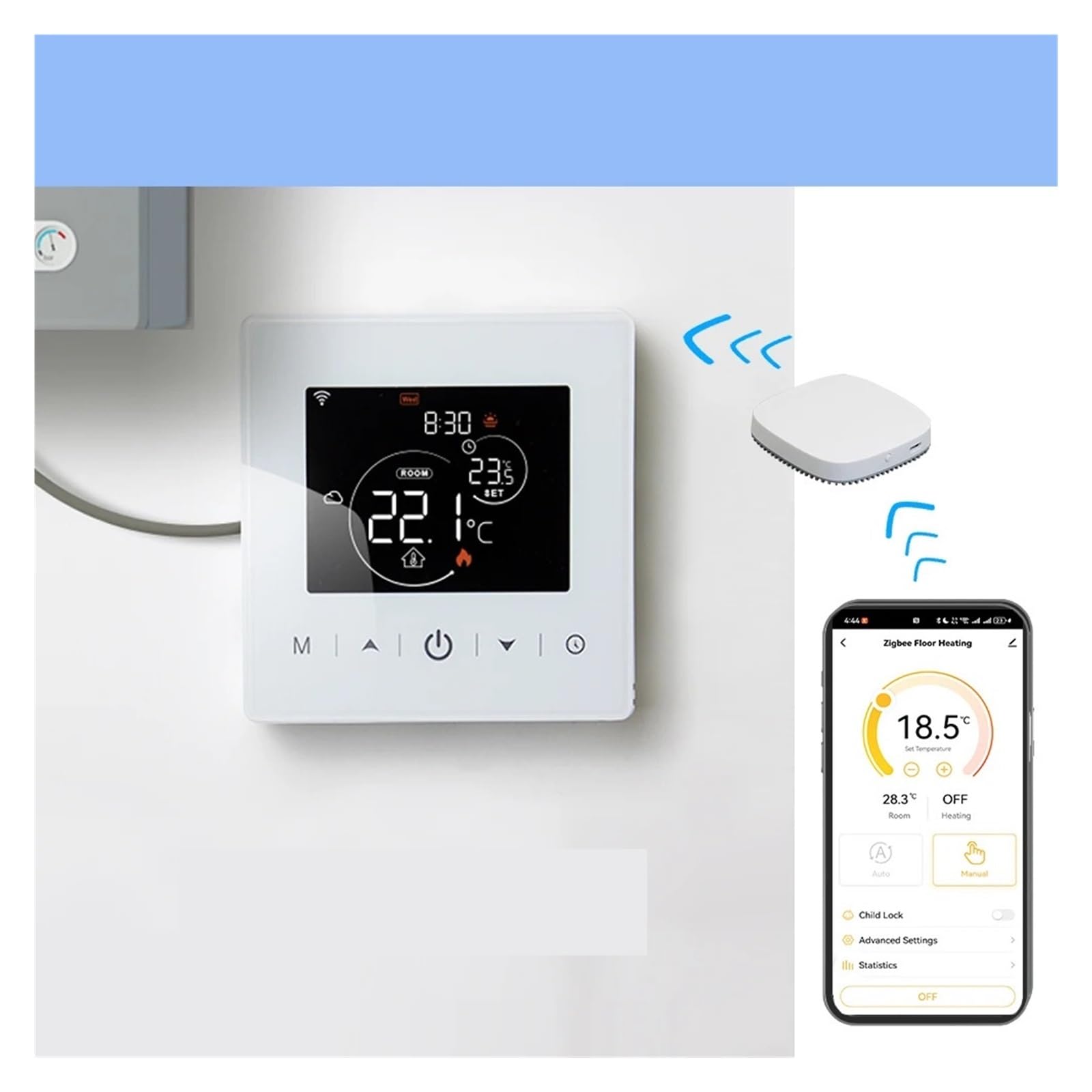 Termostato WiFi for riscaldamento caldaia a gas Regolatore di temperatura alimentato a batteria Termostato ambiente intelligente con telecomando APP