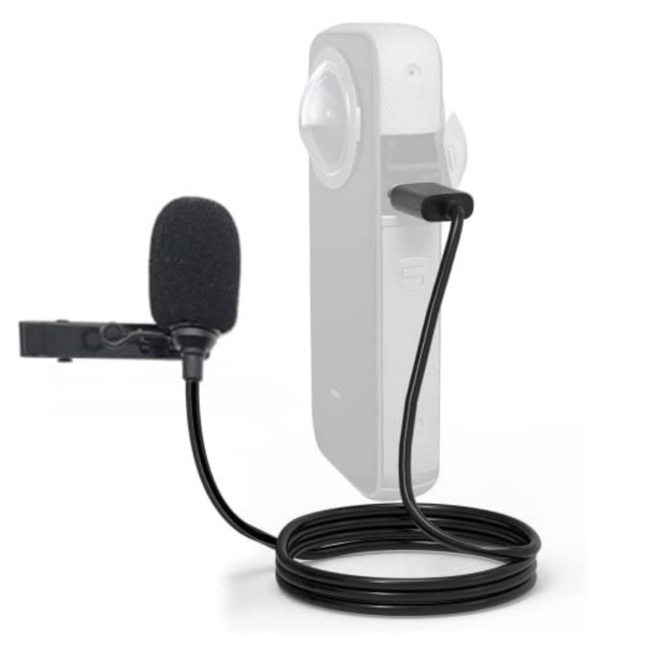 ELFOG® Lavalier Clip-On Type-C Microphone for Insta-360 ONE X3 Camera - Professional Without Needing a Mic Adapter - Lightweight, 1.5m Cable Length, Black(Not Compatiable with X4)-picture-17