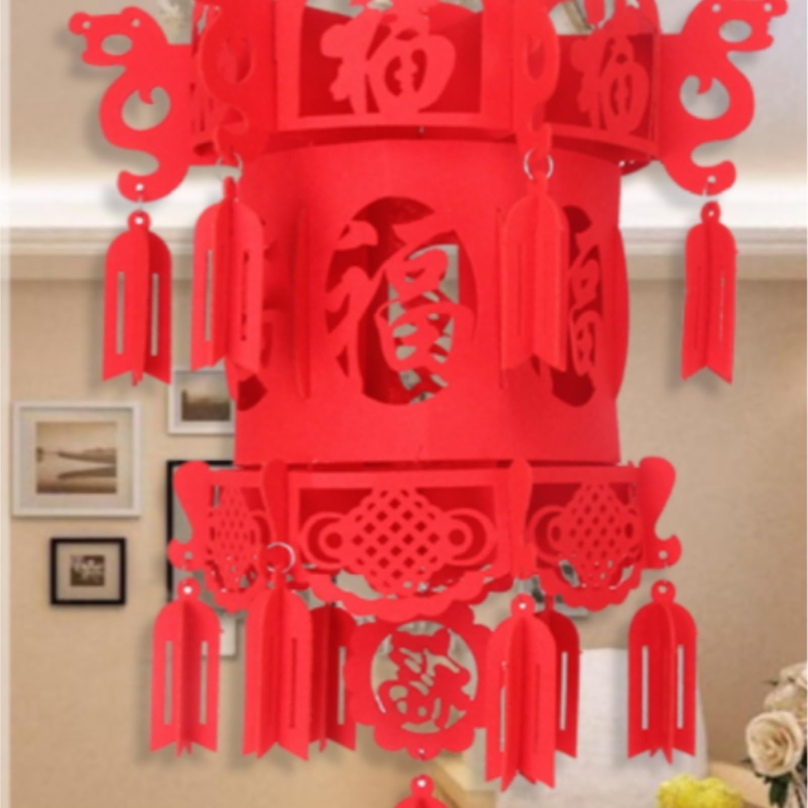 2-częściowe chińskie lampiony na Nowy Rok Wiosenny festiwal(35cm)