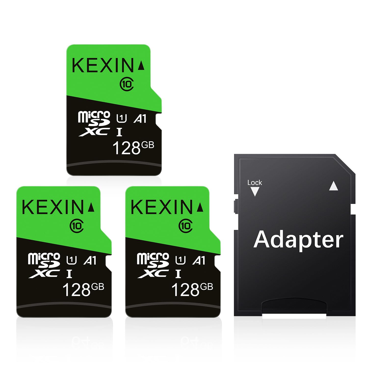 KEXIN 128GB Micro SD Card 3 Pack with SD Adapter, microSDXC UHS-I C10 U1 Memory Card, 80MB/s Read 15MB/s Write, Full HD High Speed TF Card for Tablet, Action Camera, Dash Cam, Drone, Game Console-image-36