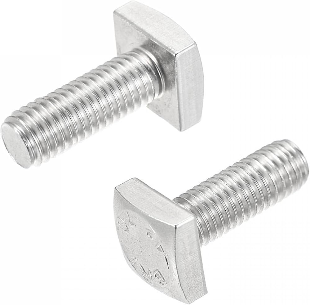 uxcell 角頭ボルト 全ねじ 304ステンレス鋼 グレード C 四角ボルト M6x16mm 2個