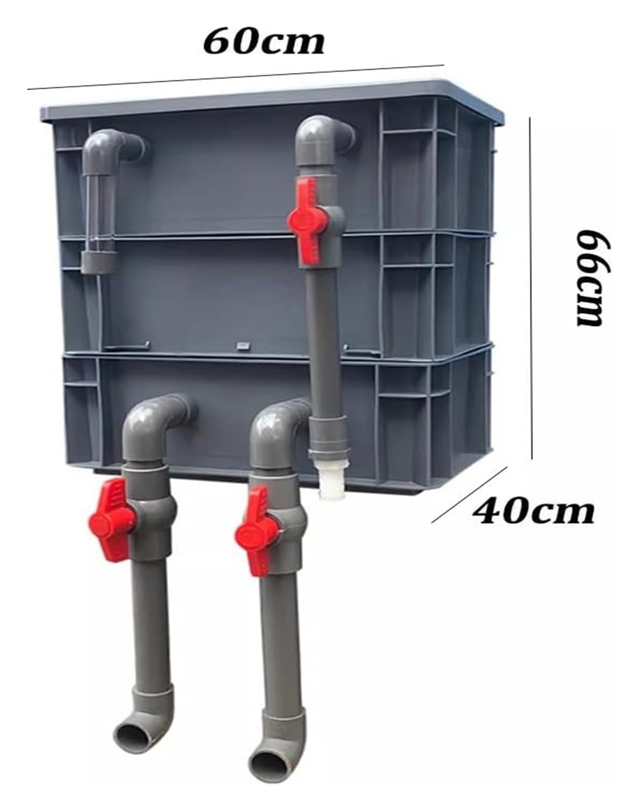 Filtre d'aquarium, boîtier de Filtration Externe, Filtre à 2 ou 3 Niveaux pour Aquariums et bassins, Filtre à débit réglable Puissant (Pompe et Masses filtrantes Non incluses) 40 x 30 x 51 c