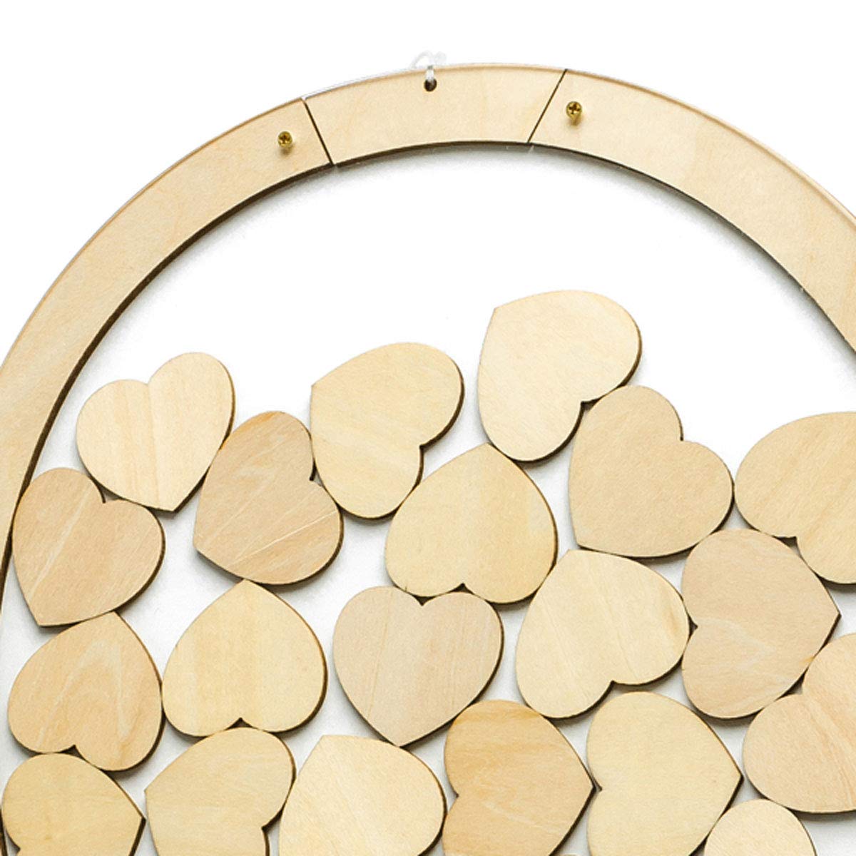 Una vita più bella. Libro degli ospiti con cuore in legno naturale, 44 x 38 cm