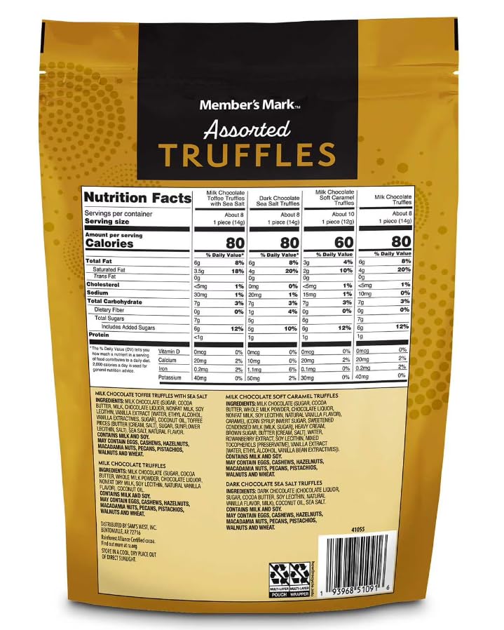Assorted Chocolate Truffles, 16.5 Ounce Bag, 4 Different Flavors (About 8 Truffles of Each Flavor)