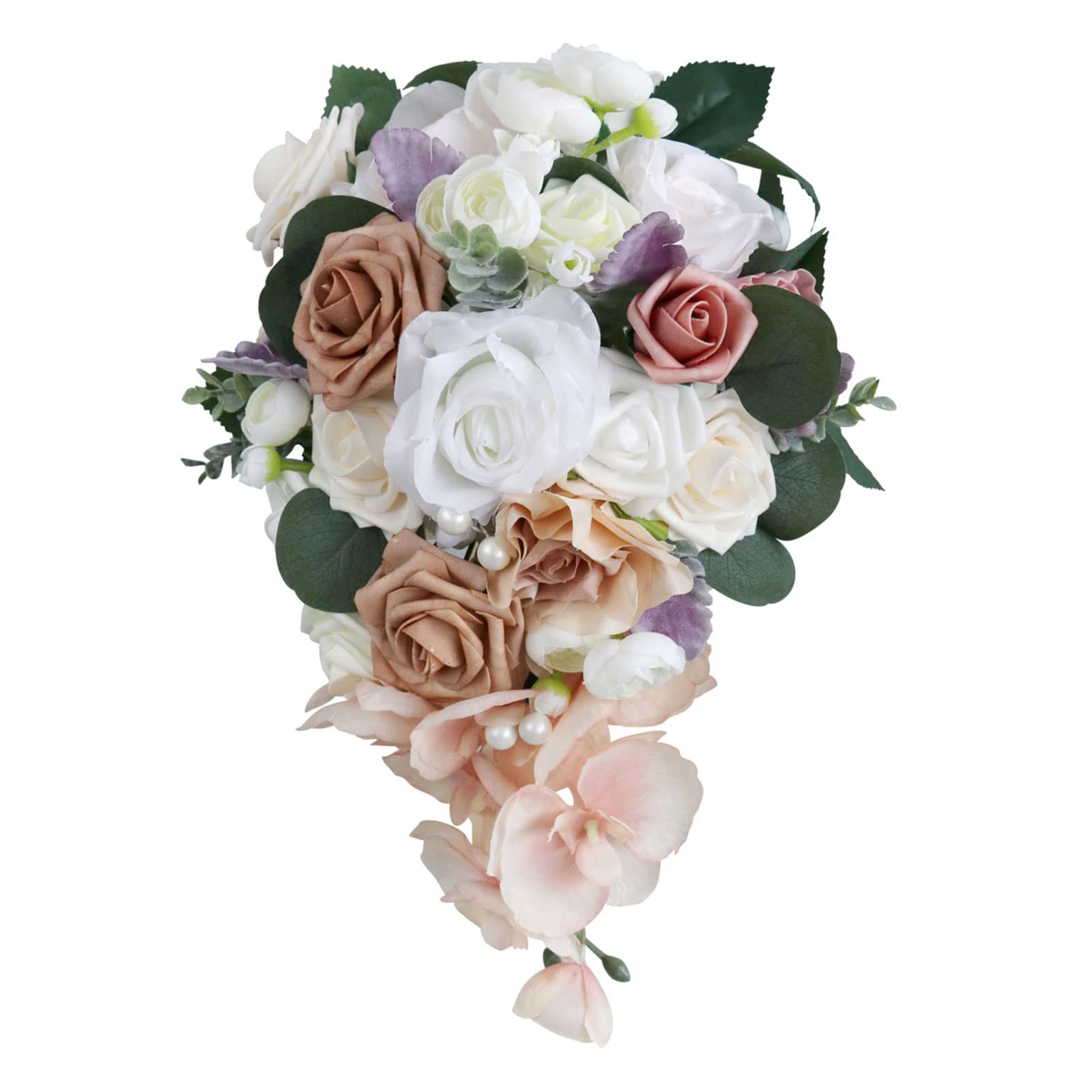 Kalttoy Multicolor Artificial Flower Bouquet Water Handheld Flowers Ornament Handheld For Bridal Bouquet Wedding Party Props Artificial Flower