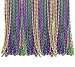 Bulk Pack of 72 Mardi Gras Colorful Beads Necklace 33 Inches Long 7mm Thick, Purple, Green, Gold Beads, Great for Party Favor Necklaces, Gasparilla Costume Accessory Supplies, By 4E's Novelty
