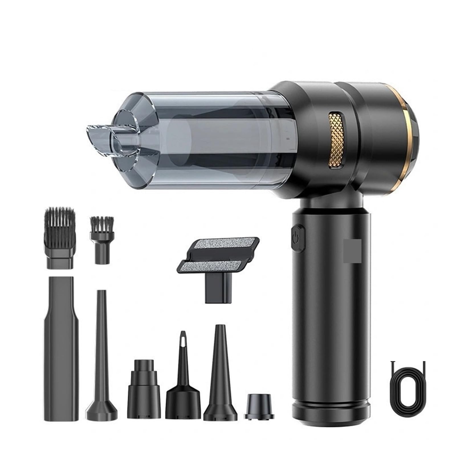Genérico Aspirador inalámbrico portátil, Potente Aspirador de Mano, Adecuado for Uso doméstico y en Coche(Black)