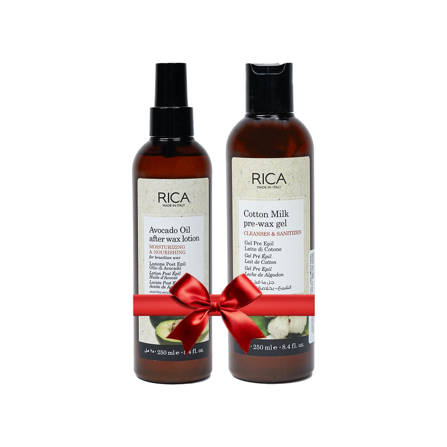 Rica Cotton Milk Pre Wax Gel & Avocado After Wax Lotion Combo | Hair Removal Skin Care Kit | Cleansing Gel & Soothing Lotion for Hydrated, Soft, Sensitive Skin – 2 x 250ml-image-41