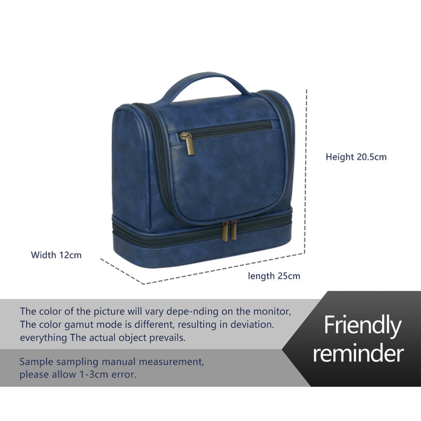 AGDHERSNVX Personalized Toiletry Bag Leather Shaving Dopp Kit Bag for Men Hanging Makeup Bag Hanging Cosmetic Organizer Kit