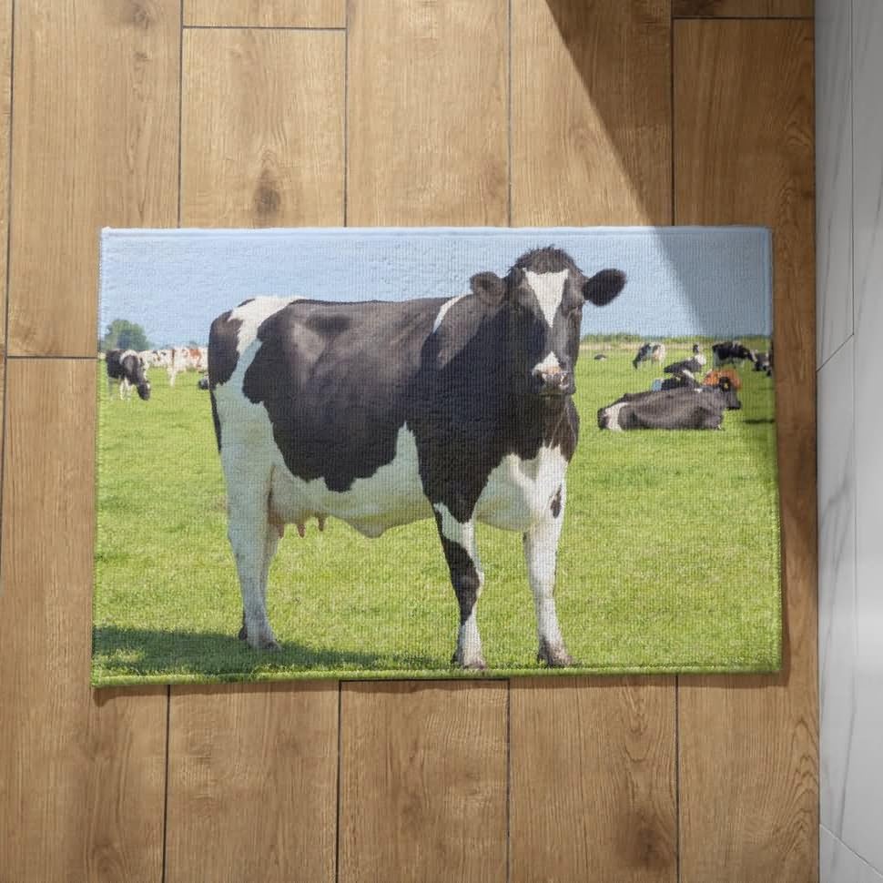 Tapis d'entrée intérieur antidérapant CEVAN design vache 45x75 cm