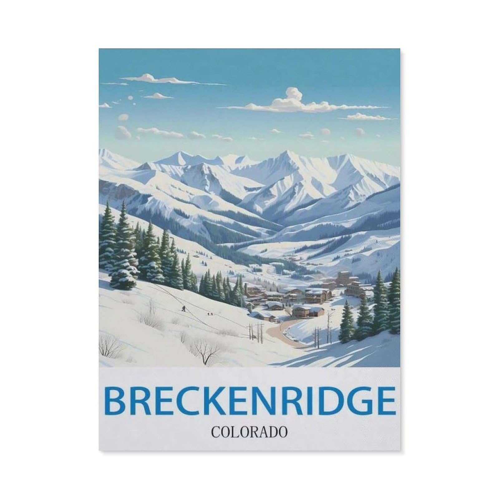 BEAYODKP DIY 5D Diamond Painting，Breckenridge Colorado ， Skiing