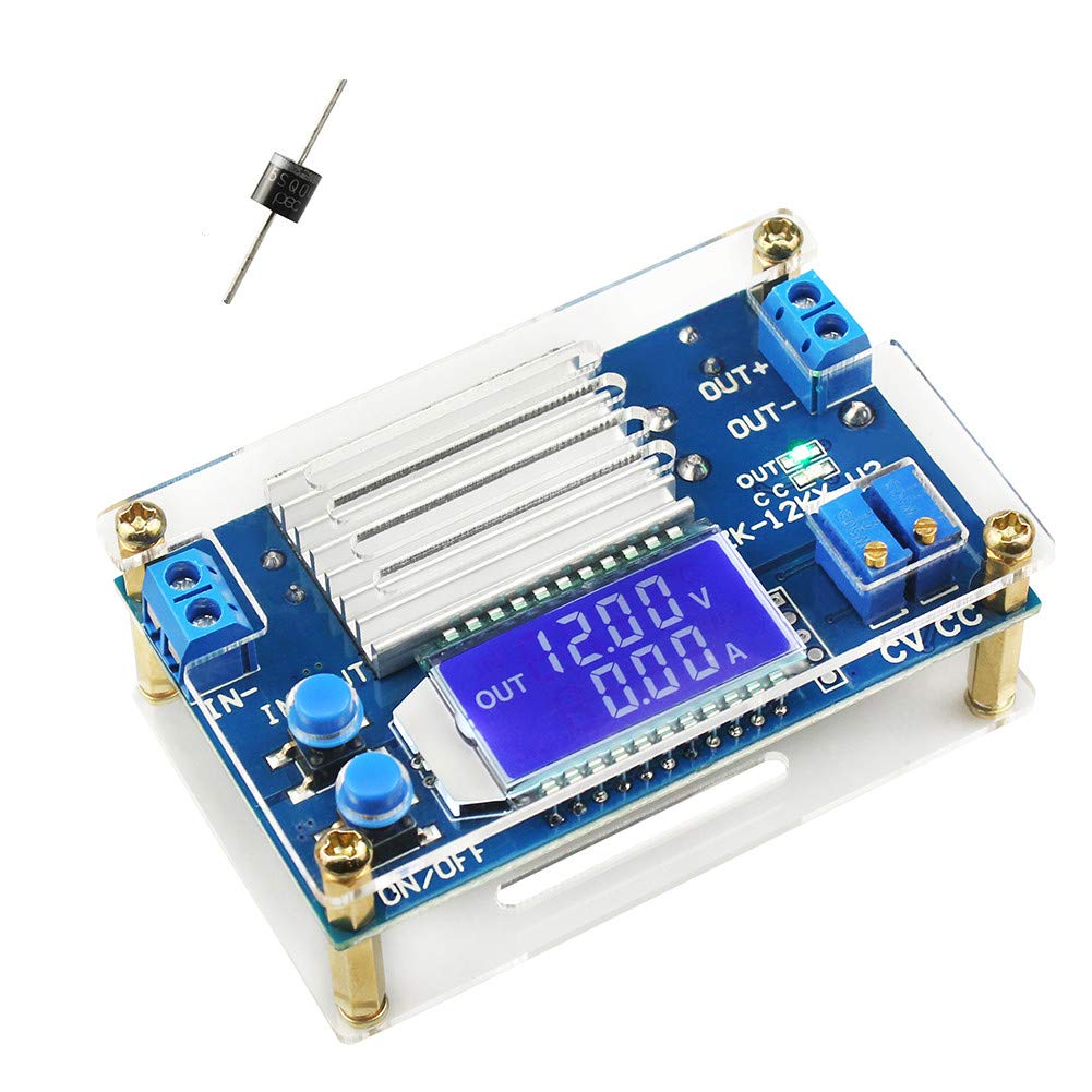 WayinTop DC to DC Converter Power Supply Module 5.3V-32V to 1.2V-32V Step Down Voltage Regulator 12A 160W CC CV Buck Converter with LCD Display