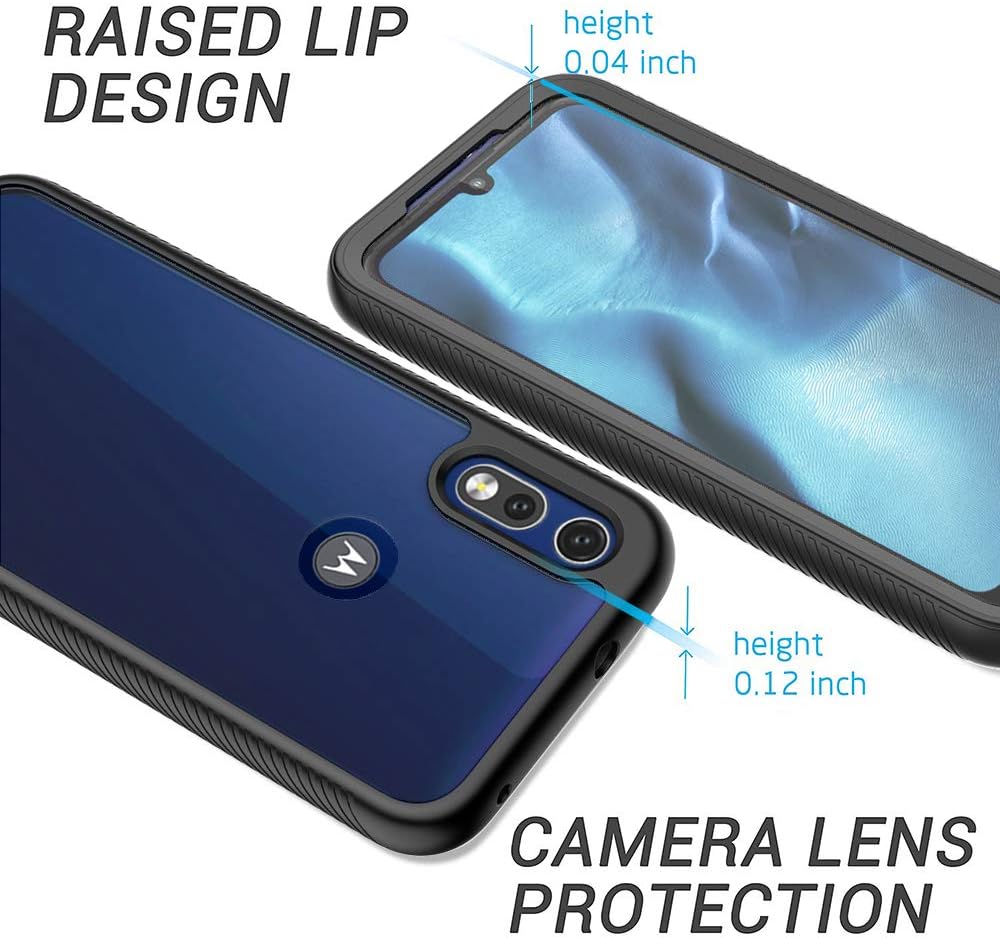 ONOLA Designed for Moto E 2020 Case,Moto E 2020 case,Moto E 2020 Heavy Duty Case with Screen Protector,Built-in Screen Protector, Cover for Motorola Moto E 2020 Phone(Clear/Black)