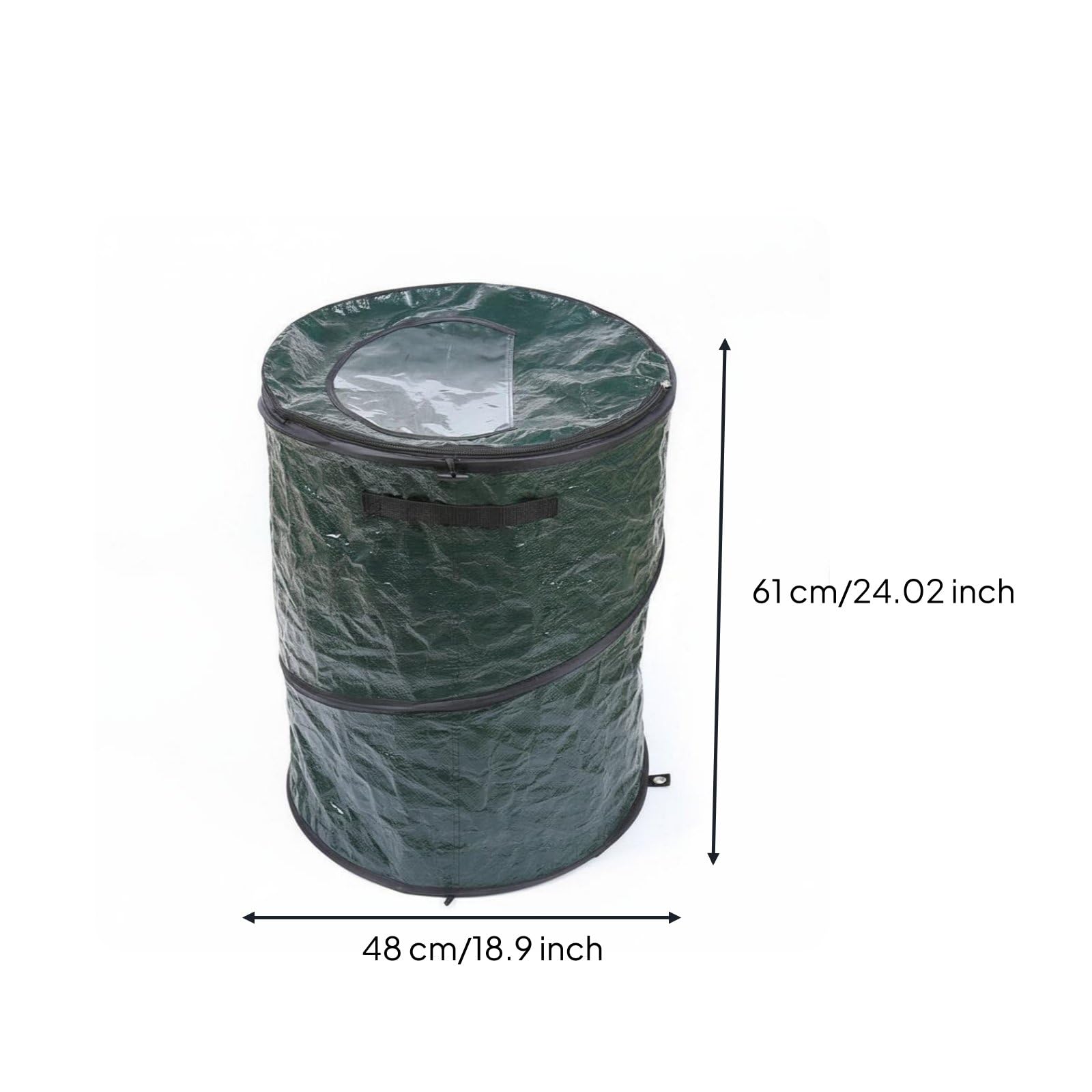 Bidone Sprung Up da Campeggio Salvaspazio Cestino da Campeggio Impermeabile Resistente Contenitore Rifiuti Pieghevole per Giardino, Verde, Verde, 48X61cm 110 Litri 29 Galloni