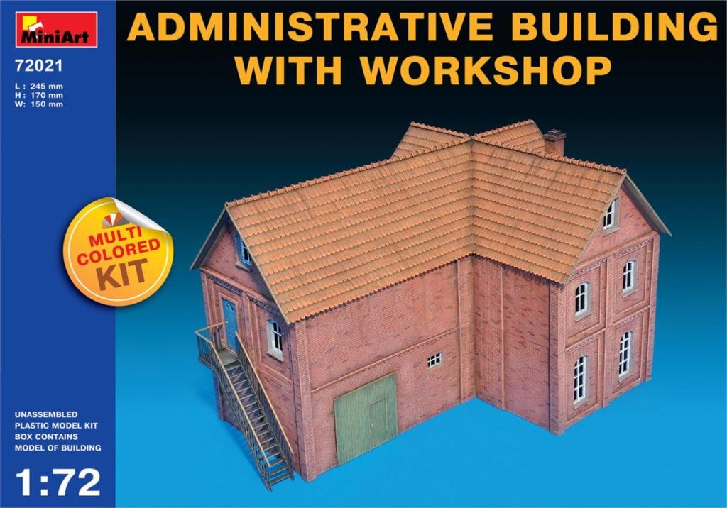 MiniArt 1:72 Scale Administrative Building w/Workshop Plastic Model Kit