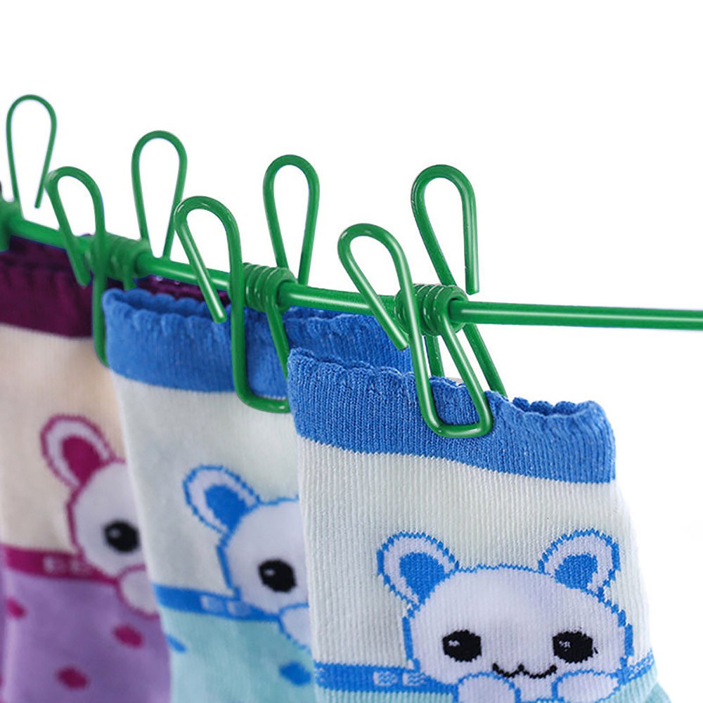 Nuzamas Wäscheleine Mit 12 Klammern - Tragbar & Dehnbar Für Camping & Reisen