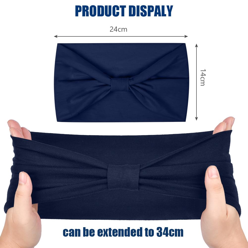 flintronic 6Pcs Women's Elastic Headbands, Wide Bow Hairband, Fashion Yoga Hair Bands, Wraps Bow-Knot Cute Hair Bands - Image 2