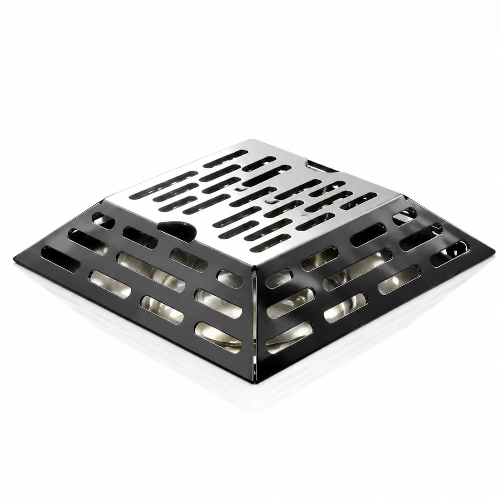 Desagüe Cuadrado De Acero Inoxidable para Piso, Rejilla De Desagüe De Acero Inoxidable para Sumidero, Compatible con Tuberías De PVC De 75/90/110 Mm (3"/3.5"/4"), Drenaje Rápido, para Patio
