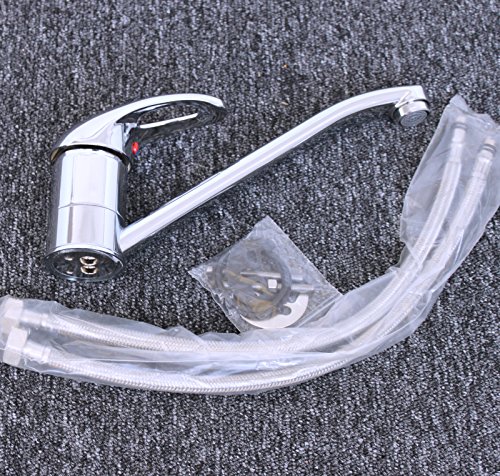 Atorre-grifo mezclador monomando para cocina, grifo monomando, caño giratorio, todos los adaptadores y tuberías de Flexi