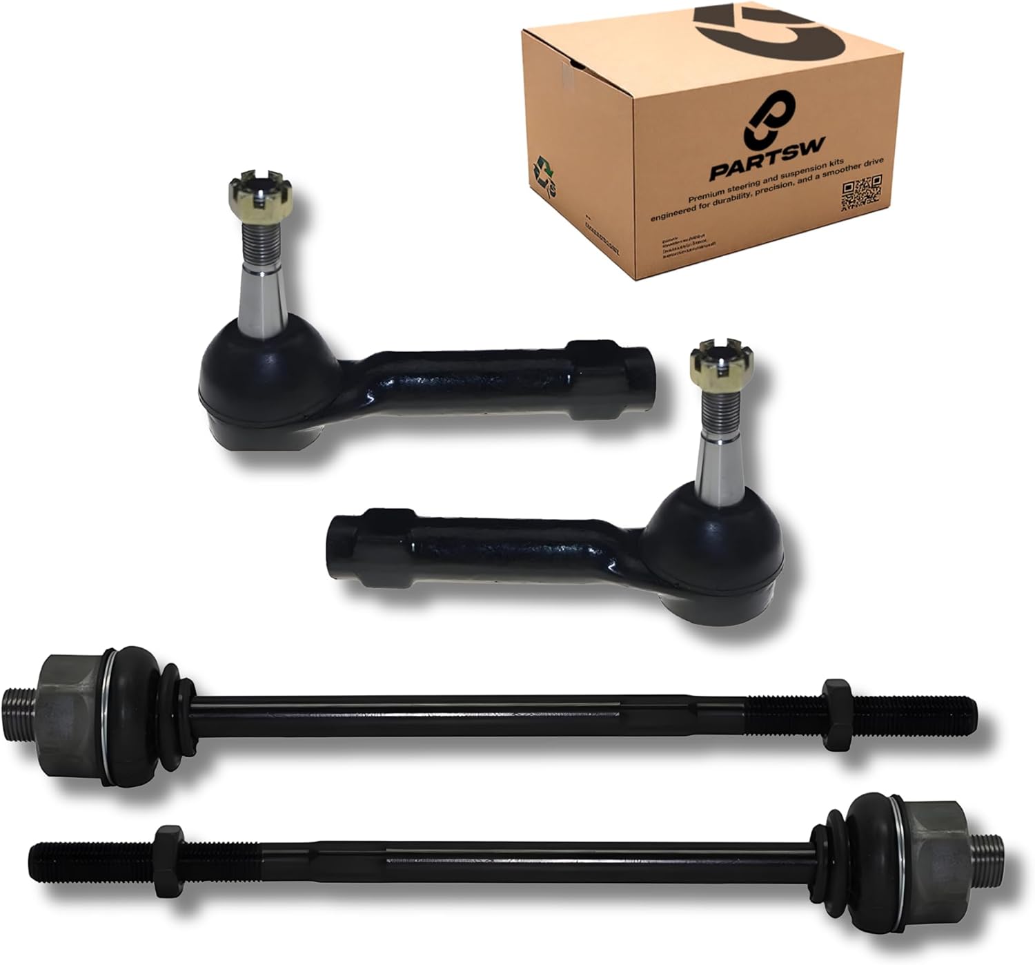 PartsW 4Pc Front Steering Kit Inner Outer Tie Rod Ends ES3488 ES3493T fits Chevrolet Silverado 2500 1999–2000 4WD fits GMC Sierra 2500 1999–2000 4WD fits Chevrolet Silverado 1500 1999–2006