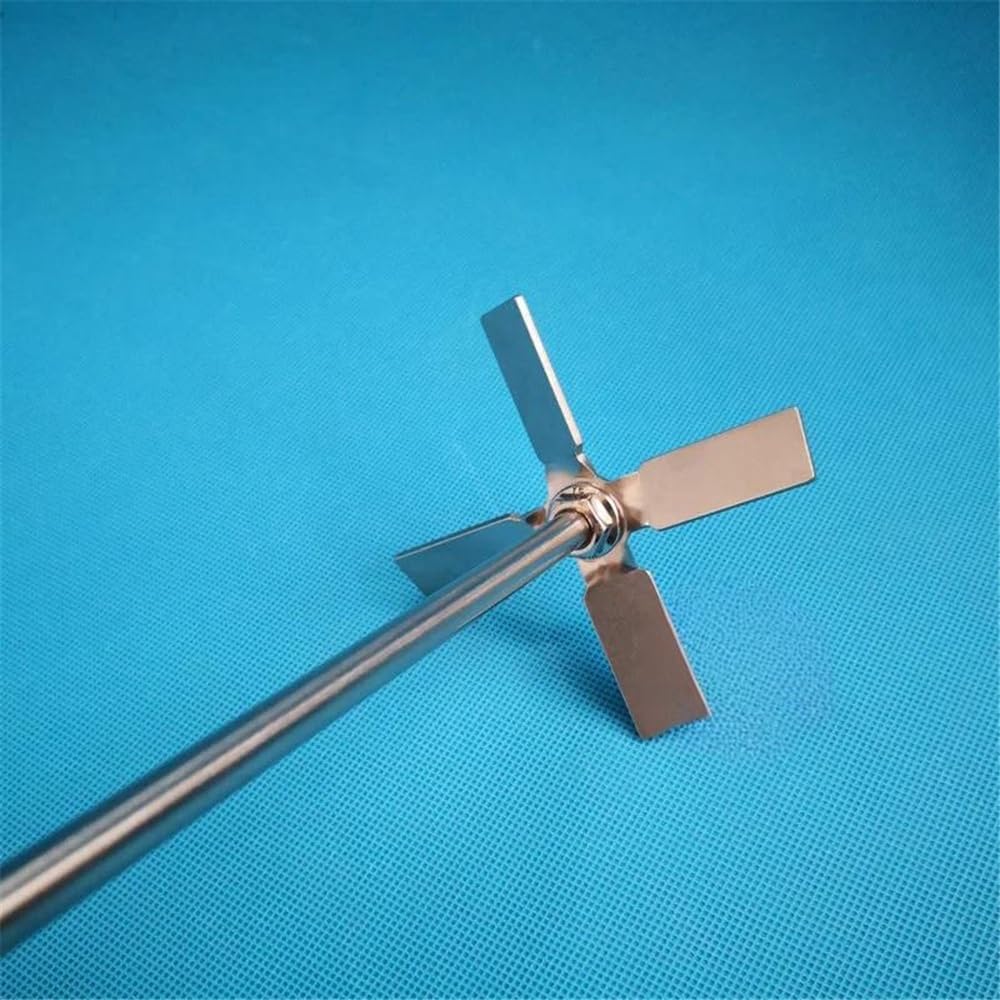 1set Labor Edelstahl Vier-blatt Paddel Rührer Klinge Mit Rühren Stange(10cm blade with rod)