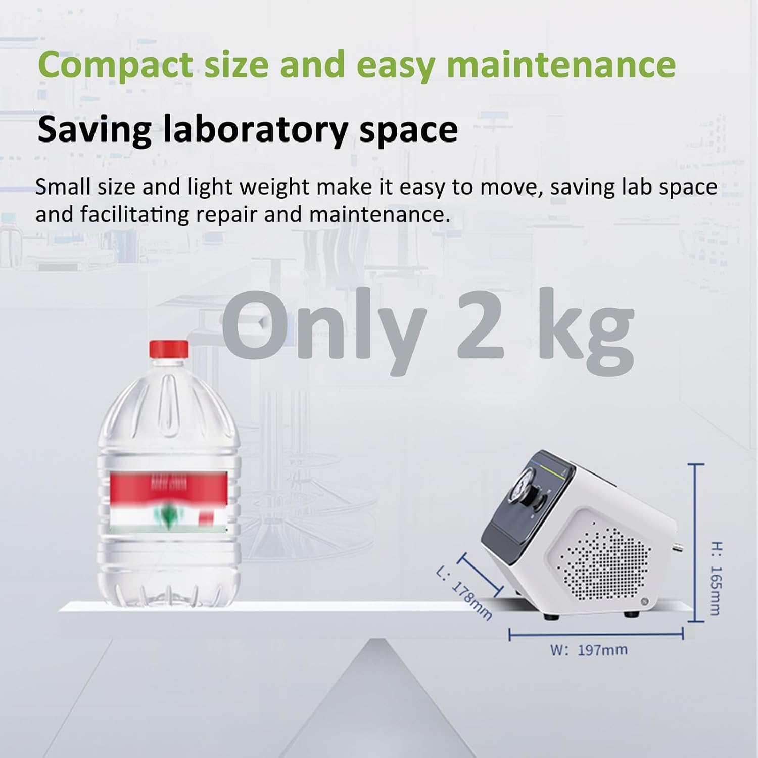 Lab Vacuum Pump, Oil Diaphragm Vacuum Pressure Pump, Single/Dual Pressure Mode, Max Vacuum 0.09MPa,for Liquid Filtration (15N)
