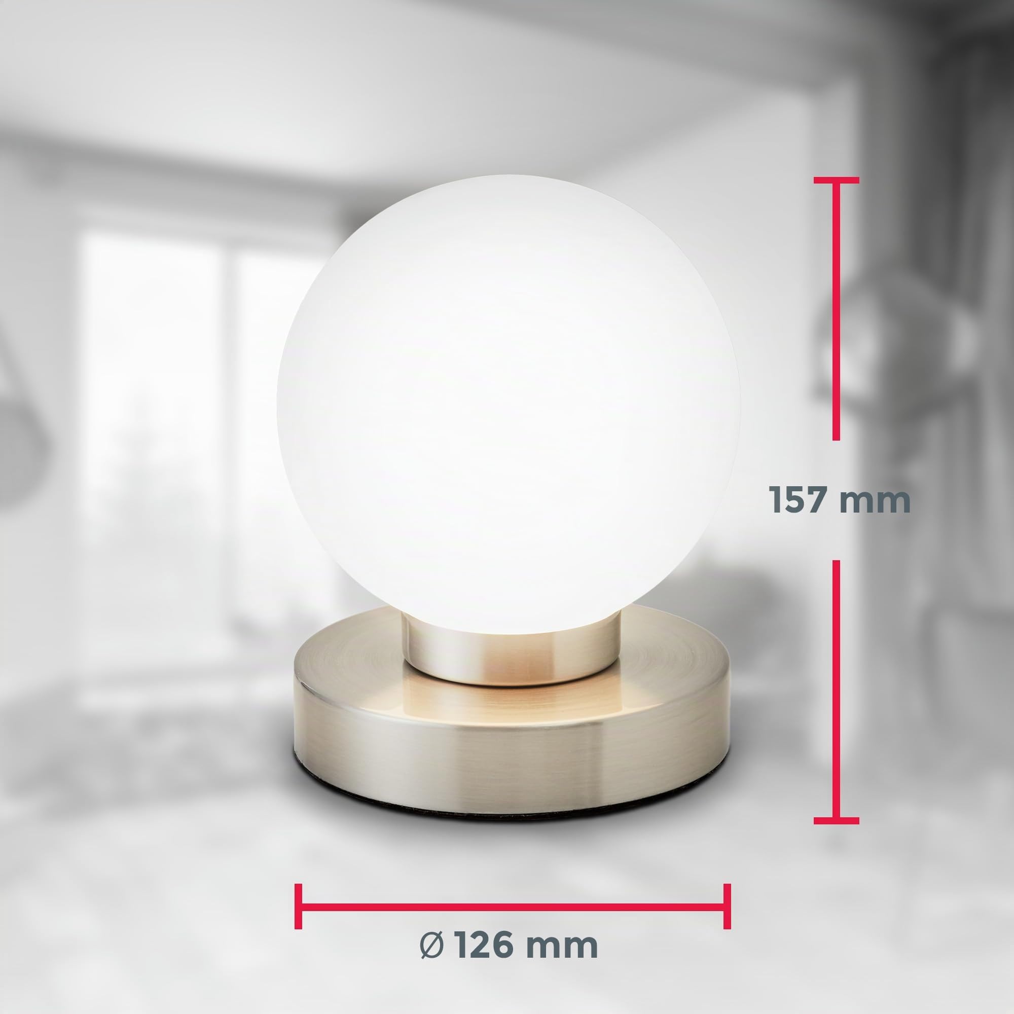 B.K.Licht lampe de chevet tactile 3 intensités, lampe de table avec fonction Touch, lumière de lecture, éclairage chambre, chambre enfant bébé, 3 niveaux de luminosité, Métal