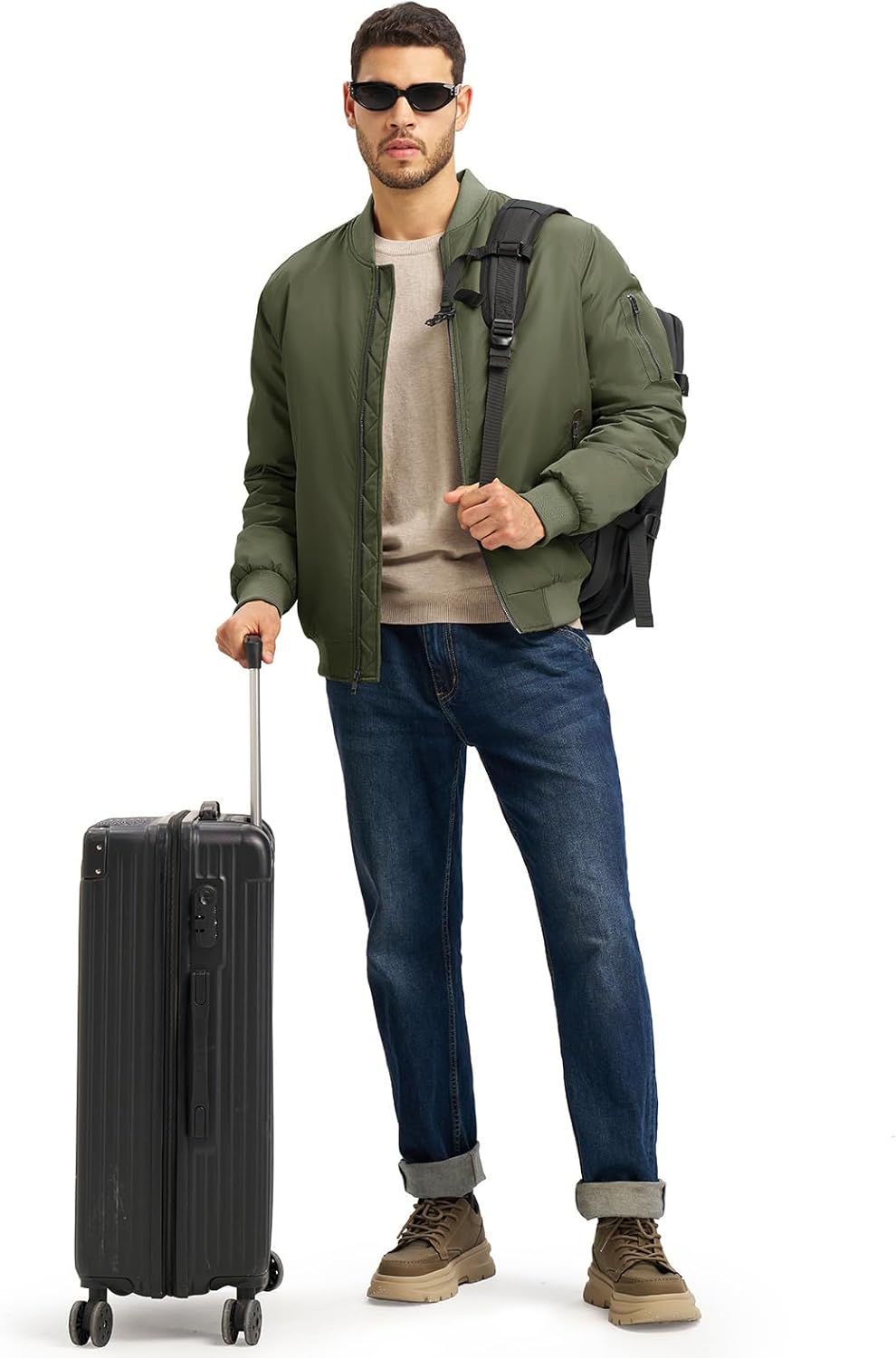 TBMPOY Men's Winter Bomber Jacket Warm Fall Casual Flight Windbreaker Padded Coats Full Zip Stylish Varsity - Image 2