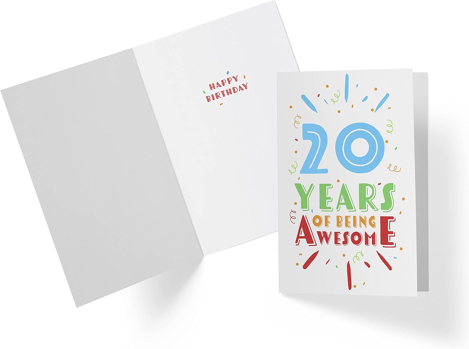 Karto 20th Birthday Card for Him Her - 20th Anniversary Card for Dad Mom - 20 Years Old Birthday Card for Brother Sister Friend - Happy 20th Birthday Card for Men Women Being Awesome (Color) - Image 2