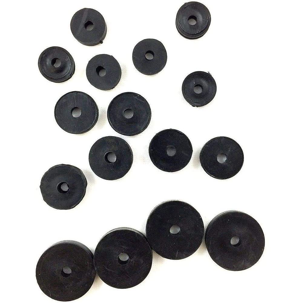 Assortimento di 13 pezzi di gomma piatta Confezione da 13 rondelle per rubinetti da 3/8" o 1/2" o 3/4" per lavabo o vasca da bagno.