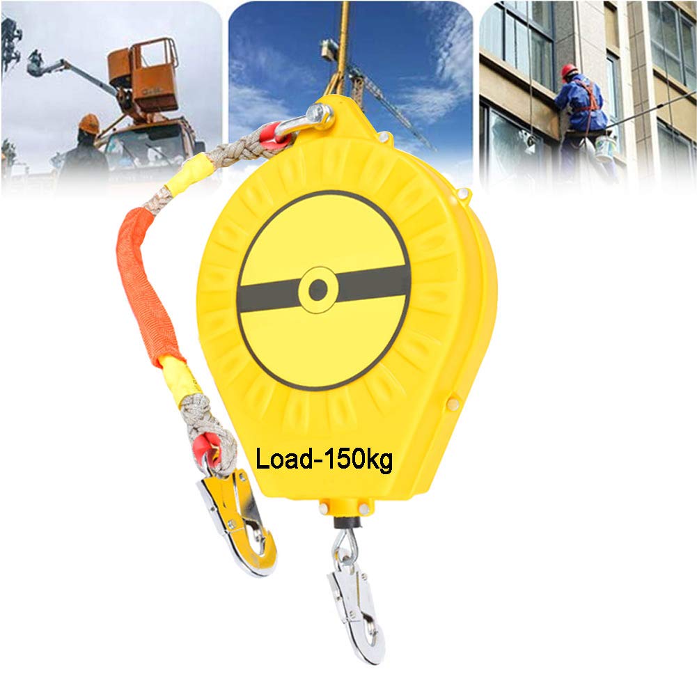 Antichute a Rappel Automatique, Longe Élastique Anti-Chute pour Industrie, Corde de Sécurité Rétractable - pour Échafaudage et Travaux Aériens, 5m/7m/10m/15m/20m/30m7m