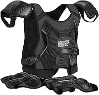 Vista 10 de Protector de Pecho para Bicicleta de Tierra para Niños - Chaleco de Armadura de Motocicleta Motocross con Rodilleras y Coderas - Traje de Protección