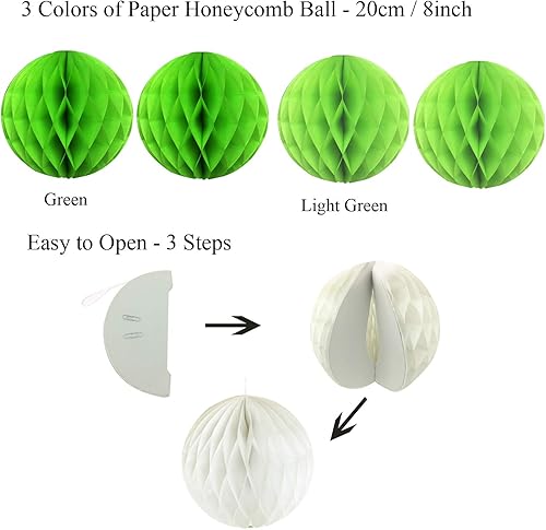 Miniatura 3 de ZERODECO Decoración de fiesta de cumpleaños, pancarta de feliz cumpleaños con abanicos de papel, bolas de nido de abeja, banderines triangulares,