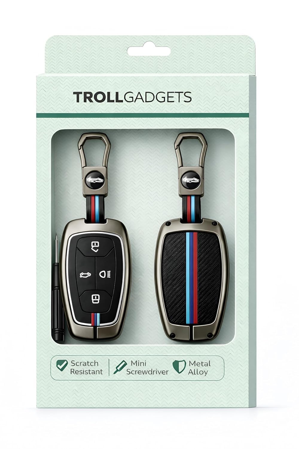 Car Key Cover for Tata Harrier | Safari | Nexon | Altroz | Tigor | EV | Punch | Tiago EV Electric - 4 Button Smart Key-image-37