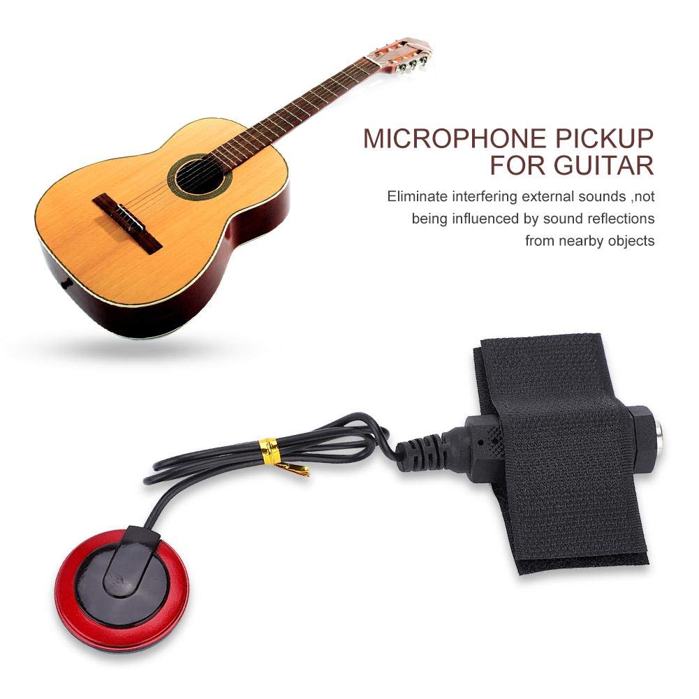 Tbest Gitarre tonabnehmer,Gitarre Tonabnehmer Pickup Mikrofon Piezo-Tonabnehmer Universal Piezo Transducer Pickup Kabel Set f¨¹r Gitarre Ukulele Violine Cello Mandoline Banjo Instrumente