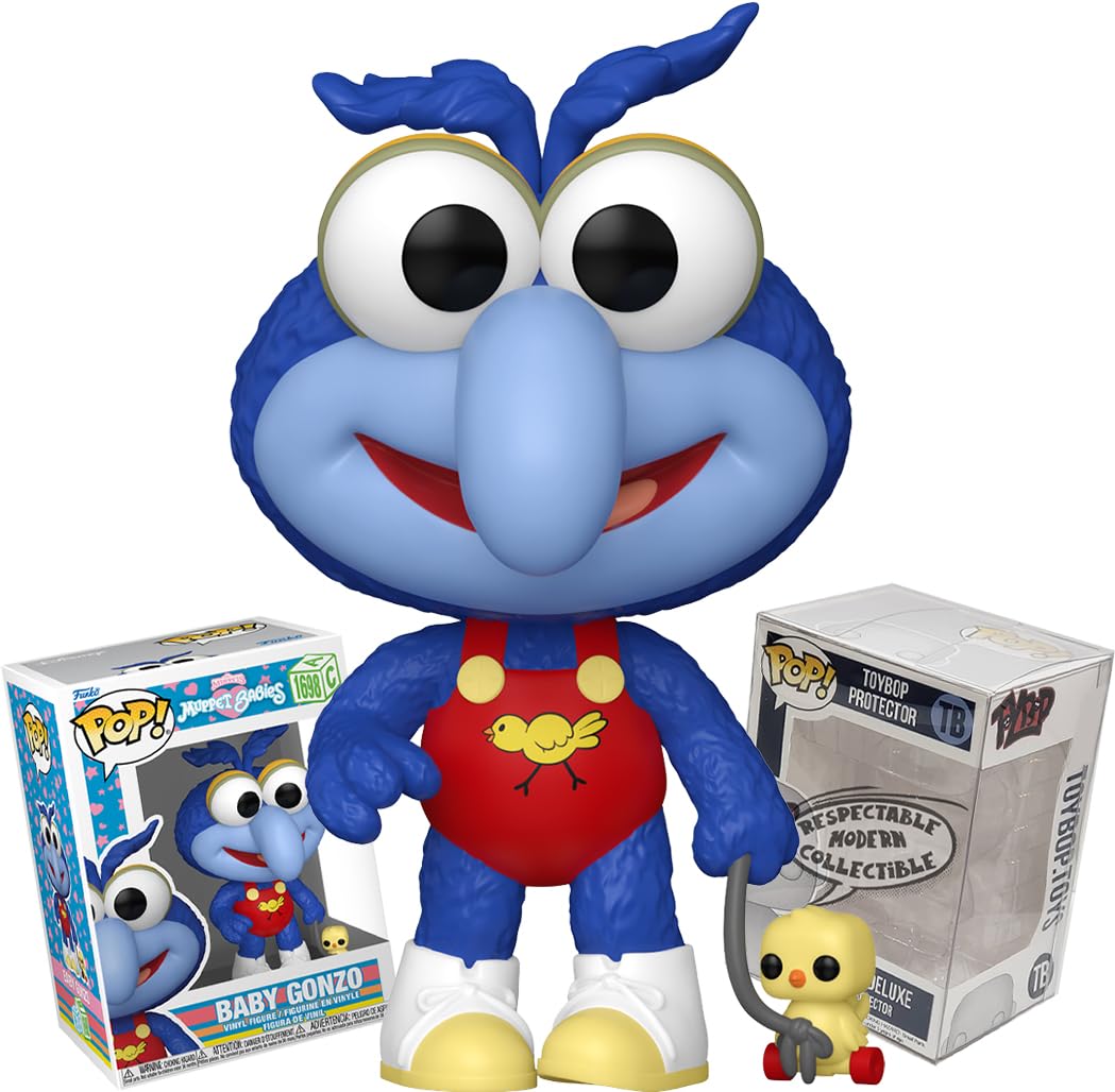 Funko Muppet Babies Baby Gonzo con Camilla the Chicken + ToyBop Protector: Pop! Figura de vinilo de animación de TV (incluye estuche de coleccionista Pro-Deluxe Pop Protector Caja de regalo)