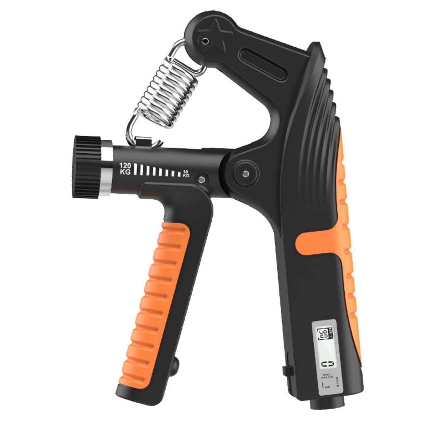 Built-in Counter Adjustable Hand Gripper Non-Slip Handle Digital Hand Gripper Rotary Knob Grip Strength Exerciser Compact for Home Gym, Orange-image-15