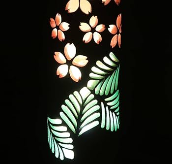 竹灯り　カラー彩シリーズ　〜〜桜と和〜　竹灯籠　極太孟宗竹 竹灯り カラー彩シリーズ 〜幻桜〜 竹灯籠 極太孟宗竹 | iichi