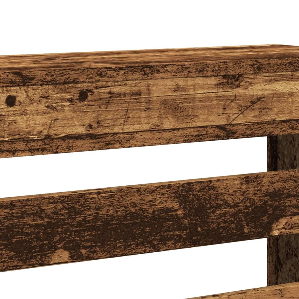 Heizkörperverkleidung Altholz-Optik 78x20x82 cm aus Holzwerkstoff mit horizontalen Latten, Abdeckung für Wohnzimmer, Pflegeleicht, stabile Wandhalterung, Heizkörper Zubehör