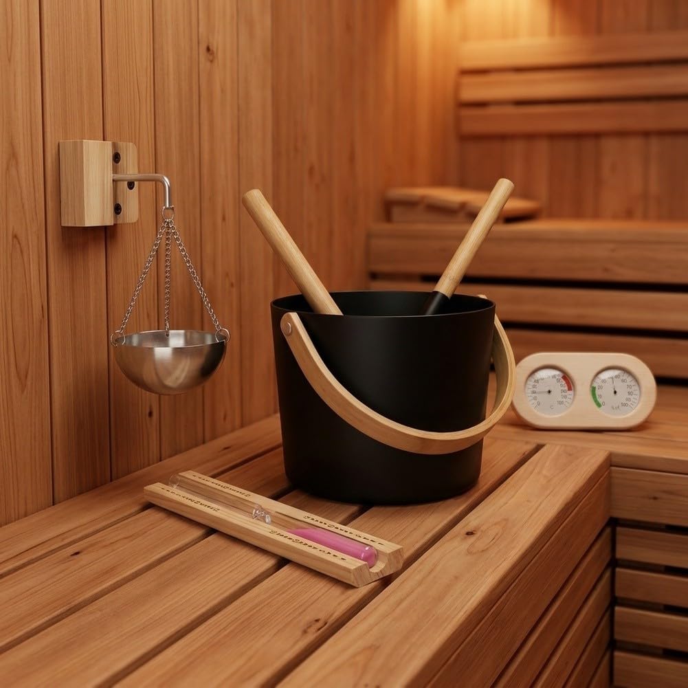 Handgefertigtes Sauna Set aus für zedernholz 30cm Handgefertigtes