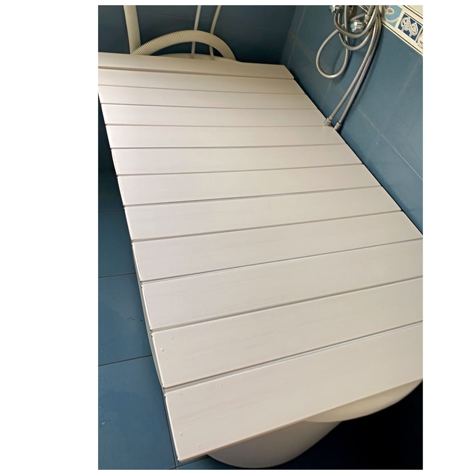Składana tacka do wanny, pyłoszczelna pokrywa do wanny, plastikowa osłona izolacyjna z PVC, żaluzja, grubość 0,6 cm, rozmiar 22 (70 x 170 x 0,6 cm)