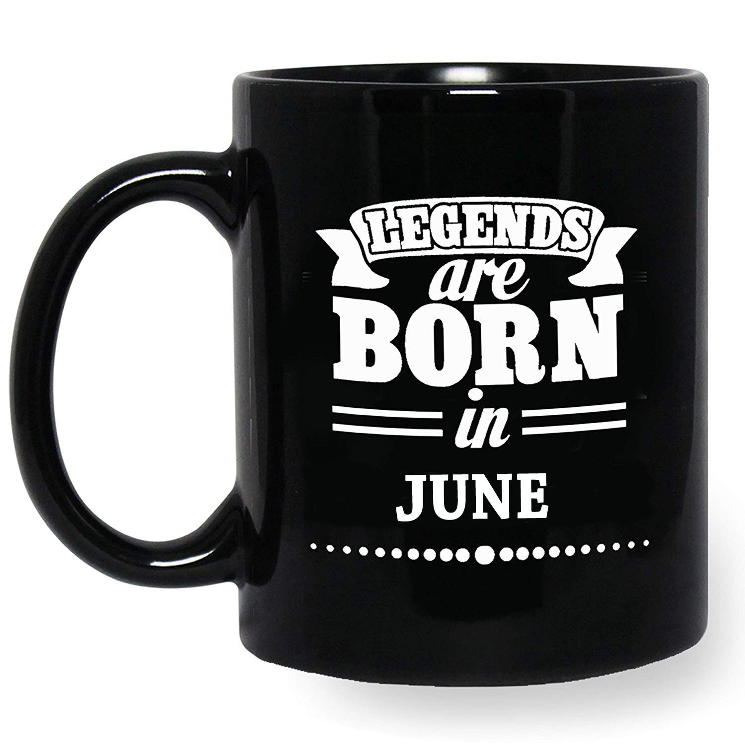 Youth Style Legends Are Born in June Ceramic Coffee Mug (Black, 330ml)