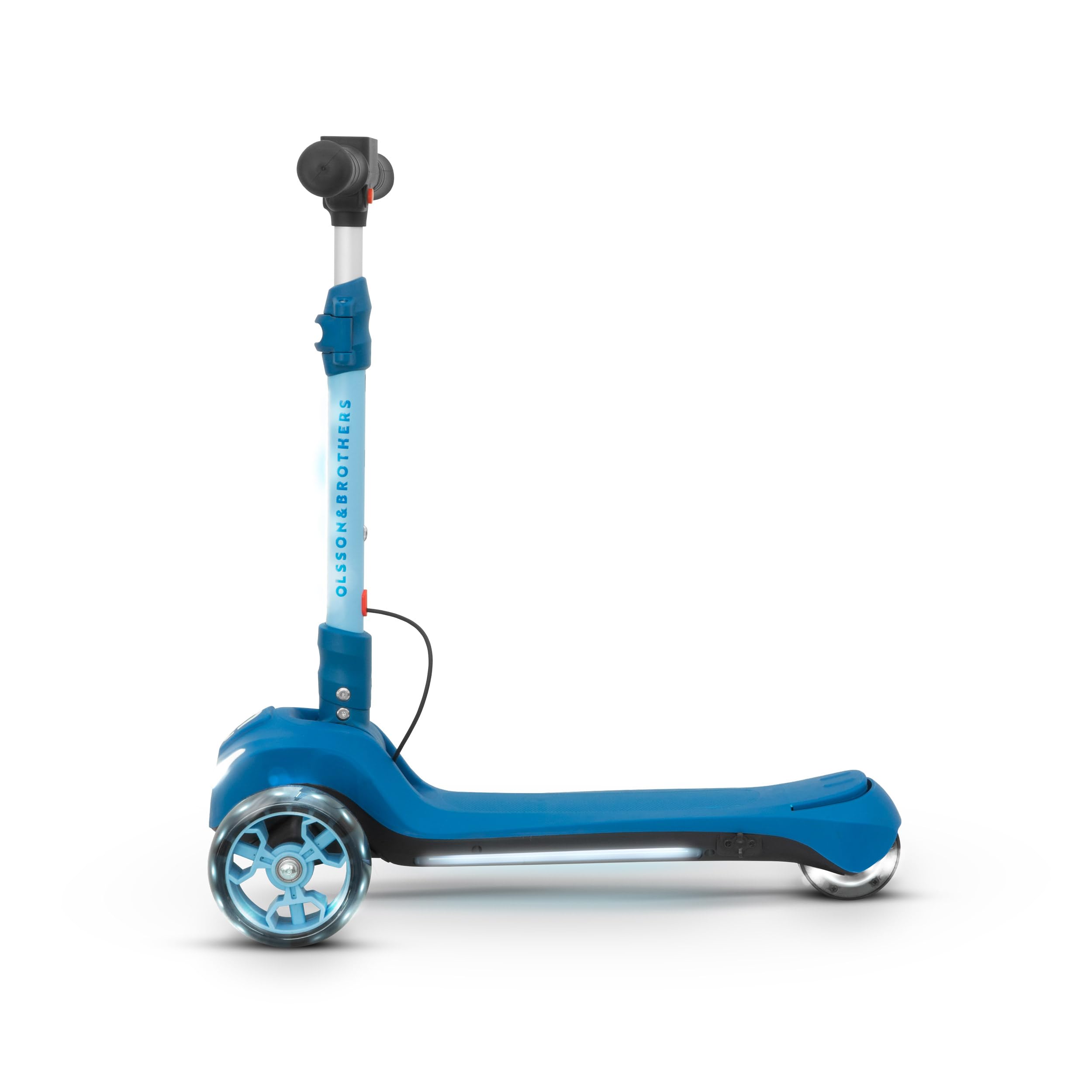 Patinete eléctrico niños 3 Ruedas OLSSON Glide Potencia 60W - 2000mAh - 8km autonomía - Velocidad máxima 6km/h - Plegable - Ruedas LED - Altura Regulable