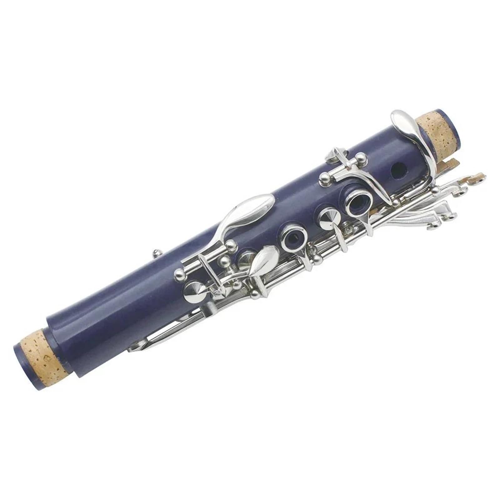 Clarinete De Resina ABS 17 Teclas Si Bemol (Bb) Clarinete | Llaves plateadas, acabado azul, accesorios incluidos.