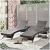 Asifom 79'' Long Reclining Chaise Lounge Set (Set of 2), Outdoor Wicker Reclining Lounge Chair Patio Rattan Double Chaise Lounge Lawn Sunbathing Chairs Beach Pool Backrest Recliners (Set of 2)