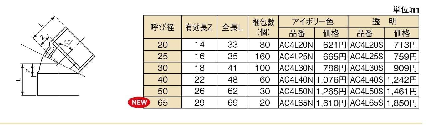 Amazon.co.jp: 積水化学 エスロン透明ACドレン継手 45°エルボ 25 