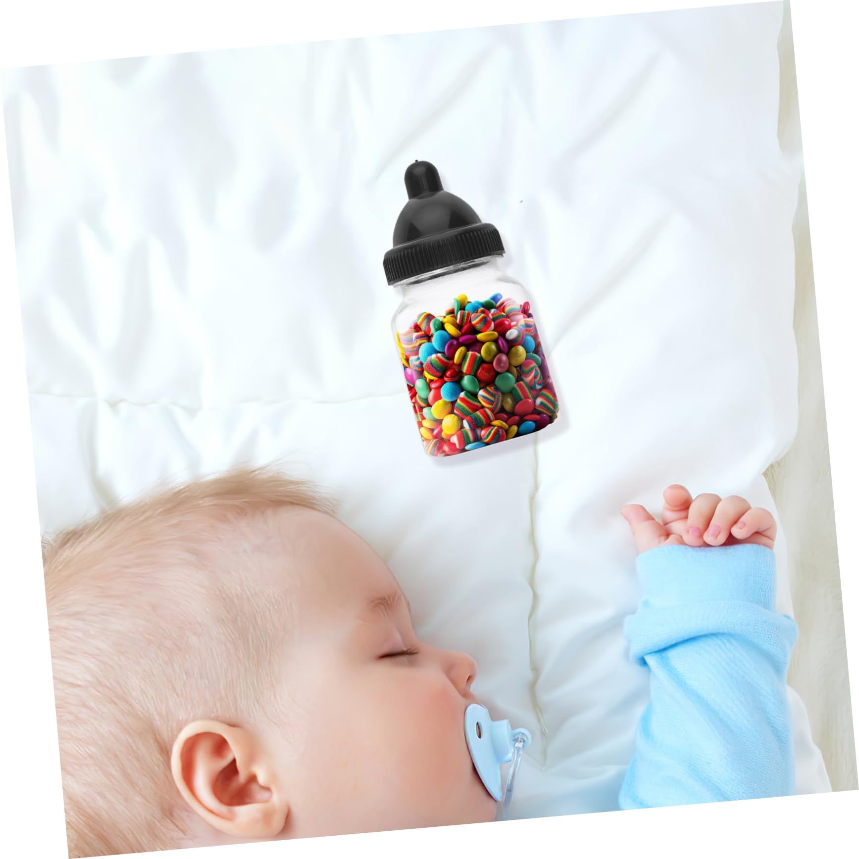 Beaupretty Lot de 12 Boîtes à Bonbons en Plastique Réutilisable de Biberon pour Baby Shower, Décorations D'événements, Boîte Créative et Élégante pour Friandises